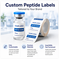 Étiquettes autocollantes personnalisées en vinyle imperméable avec estampage à chaud doré pour flacons de peptides de 3 ml, 5 ml, 10 ml, avec logo, pour imprimante OEM