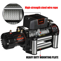 Treuil électrique cabestan 12v 24v avec câble HUTZ 12,000lbs 9,500lbs 4wd treuil tout terrain WIN12000F01E WIN9500F01E treuil électrique 4x4