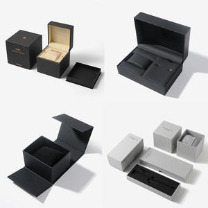 Biểu Tượng Tùy Chỉnh Thời Trang Thông Minh Đồng Hồ Quà Tặng Đóng Gói Hộp Màu Đen PU Da Đồng Hồ Bao Bì Hộp - Product Image 4