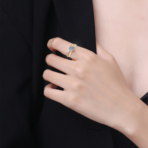 <span class=keywords><strong>Bijoux</strong></span> fins, bague de fiançailles romantique en argent sterling S925 plaqué or, croix torsadée, 1 carat VVs1 Moissanite pour femmes - Product Image 5