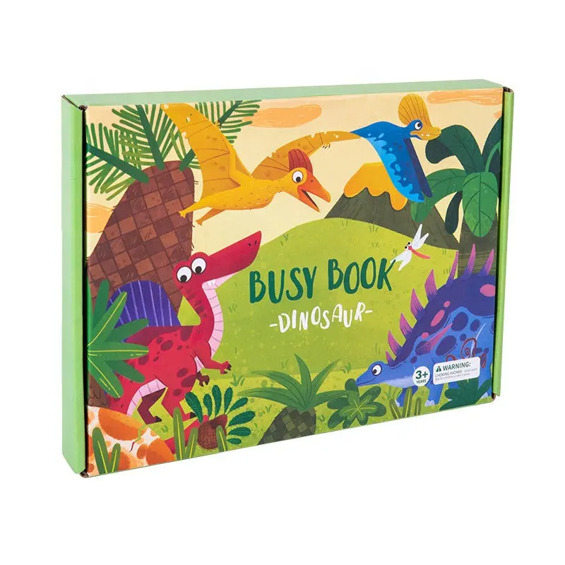 조기 어린이 교육용 종이 교구 조용한 책 DIY 공룡 동물 버전 스티커 아이들을위한 바쁜 책