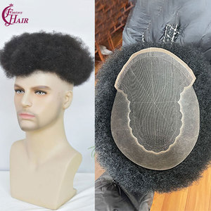 Fh Q6 ren afro toupee cho người đàn ông da đen tóc con người đơn vị afro dệt Phi mỹ tất cả ren cơ sở xoăn thay thế hệ thống - Product Image 3
