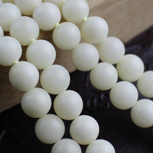 White Bodhi Seed Prayer Beads 108 Beads Round <b>Ball</b> Shape Ethnic Style Jewelry For Religious Ceremonies Unisex <b>Bracelet</b> Necklace - Product Image 2
