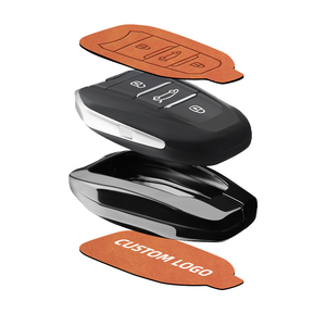 Étui de protection haut de gamme en métal pour <span class=keywords><strong>clé</strong></span> de voiture <span class=keywords><strong>Peugeot</strong></span> 408X 5008 308 2008 508L PHEV - Orange Gris Coque de <span class=keywords><strong>clé</strong></span> à protection intégrale avec <span class=keywords><strong>porte</strong></span>-clés - Product Image 3