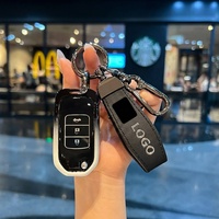 Housse de clé de voiture en métal anti-chute de haute qualité pour télécommande Honda avec logo personnalisé, porte-clés et étui