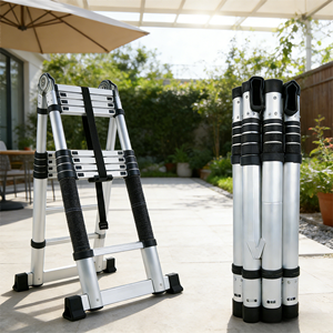 Échelle télescopique multifonctionnelle en alliage d'aluminium épaissi de haute qualité à 12 marches, pliable pour usage domestique - Product Image 6