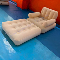 Canapé-lit gonflable multifonctionnel 3 en 1, inclinable, pliable, avec fonction de refroidissement, pompe à air intégrée, pour une personne, en plein air