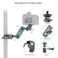 Kit de fixation en alliage d'aluminium réglable à 360 degrés, tête sphérique noire, filetages antidérapants pour caméra web