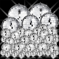 Fournitures de fête de Noël Offre Spéciale boule de verre argentée Laser boules de miroir Disco de Noël pour décoration murale miroir