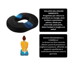 Coussin orthopédique en mousse à mémoire de forme avec trou central, anti-escarres, soulagement de la douleur, pour hémorroïdes et soutien du coccyx - Product Image 3