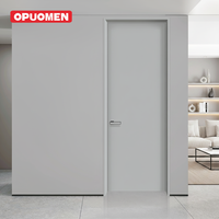 Porte intérieure moderne en aluminium et bois, isolante phoniquement, avec panneau blanc minimaliste, pour appartement, chambre et cuisine (vente en gros)