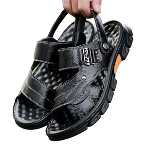Sandalias de verano para hombre, con punta abierta, parte superior de PU, suela de EVA antideslizante, informales, para uso en exteriores. - Product Image 5