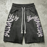 Ensemble survêtement décontracté YYSY pour homme, style vintage délavé à l'acide, t-shirt et short surdimensionnés, collection été