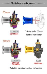 <span class=keywords><strong>Moto</strong></span> Aluminium 50/55mm Velocity Stack Racing Carburateur Filtre À Air Entonnoir Coupe Vent Corne Coupe pour P.w.k. O. K. O. - Product Image 6