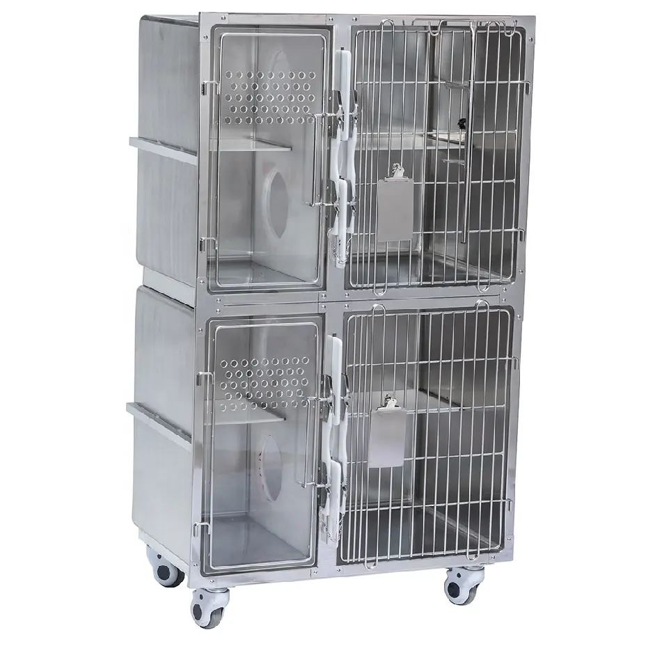 304 paslanmaz çelik lüks kedi köpek kafesi ayrı yemek eğlence ve sanitasyon alanları hastane kafes
