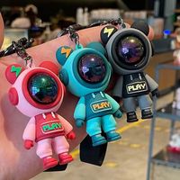 Llavero Creativo de Oso Astronauta, Exquisito Regalo Pequeño, Colgante con Forma de Oso de Dibujos Animados para Llaves de Coche, Mochila, Correas de Teléfono Móvil