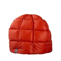 Bonnet d'hiver rayé 7 panneaux en tissu nylon rembourré de duvet d'oie, imperméable et coupe-vent, idéal pour le camping
