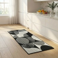 Washable Machine Made Modern Polypropylene Jacquard Geometric Medium Pile Floor Mats Non Slip Long Runner Rugs Eco-Friendly
