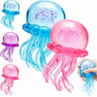 Jouet sensoriel en plastique en forme de méduse, scintillant, simulation d'animal marin, anti-stress, figurine pour enfants de 3 ans et plus