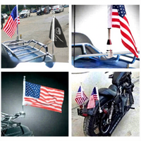 Ornement de drapeau américain personnalisé en tissu polyester pour décoration de match de football 2026, compatible avec Harley Road King Glide, porte-bagages arrière, ajustement universel