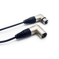 Câble d'extension de microphone à faible bruit XLR mâle à femelle à 3 broches à angle droit en forme de L personnalisé pour équipement audio de scène/studio