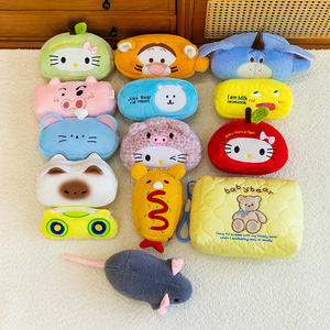 Astuccio in Peluche a Forma di Personaggio Carino, Grande Capacità, per Studenti, Portaoggetti per Cancelleria e Cosmetici, Borsa Portamonete in Peluche a Forma di Cibo e Animali - Product Image 6