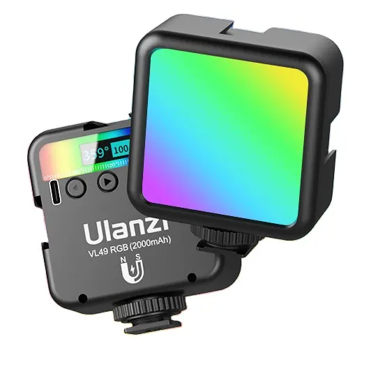 ZXX VL49 RGB Video Lights Mini LED Camera Light 2000mAh Rechargeable LED Panel Lamp Photo Video Lighting for Youtube Tik tok