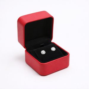 Boîte à boucles d'oreilles minimaliste de luxe en similicuir à charnière, présentoir à bijoux avec insert en éponge, logo personnalisé en relief, prix de gros usine - Product Image 4