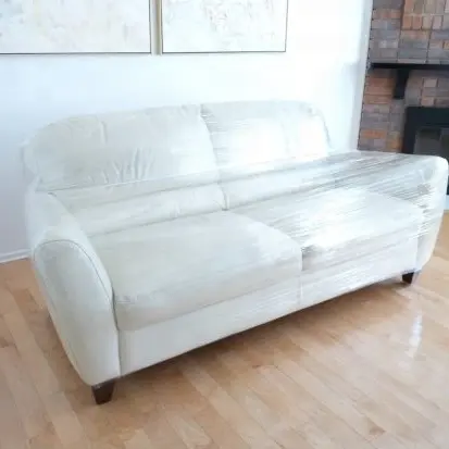 Film plastik tahan debu kualitas tinggi 100% penutup sofa PE Virgin 134 "x 46" penutup kursi 76 "x 46"