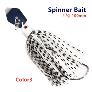 MESTER-señuelo de pesca SB004, 17g, 100mm, cebo zumbador, plantilla de metal, falda de silicona, giratorio - Product Image 4