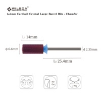 6.60mm cardioïde cristal grand baril Bits-chanfrein prune revêtement manucure et pédicure carbure de tungstène électrique ongles forets OEM