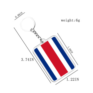 Llaveros y Colgantes Ligeros de Acrílico con Impresión UV, Llaveros con Banderas de Costa Rica, Regalos de Recuerdo de Varios Países para Fans - Product Image 2