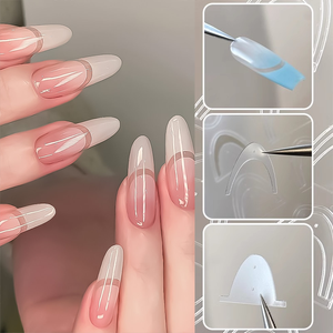 1 pochoir transparent pour nail art français, modèle pour aérographe, pochoir creux pour <span class=keywords><strong>manucure</strong></span> française, décalcomanies pour décoration d'ongles - Product Image 5