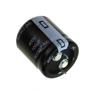 Condensateur original à traversée de trou 270 µF, en aluminium, 270 µF, 20 %, 420 V, SNAP TH EET-HC2S271BA - Product Image 1