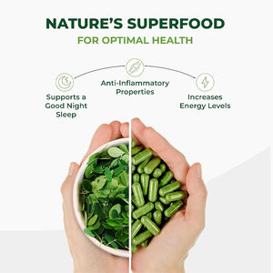 Prix de gros Capsules d'extrait de poudre de feuille de moringa biologique pur 100% Supplément à base de plantes OEM de marque privée pour adultes en vente - Product Image 5