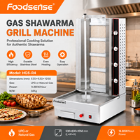 Machine commerciale de kebab d'acier inoxydable machine portative de Shawarma de gaz de poulet désossé