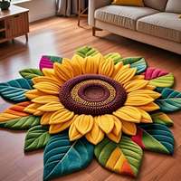 Tapis de sol rectangulaire moderne en velours cristal à motif floral abstrait 3D créatif transfrontalier, antidérapant pour salon et maison