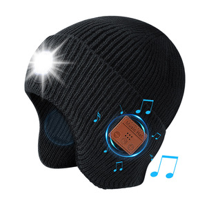 Musica senza fili caldo berretto inverno morbido LED indicatore cappello senza fili BT cuffie per camminare Jogging escursioni nella stagione fredda - Product Image 6