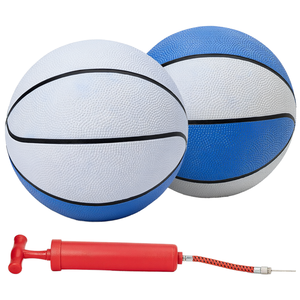 Wholesale Custom Logo Standard Size 7 <b>Basketball</b> Blue White Official Match <b>Basketball</b> with Free Air <b>Pump</b> Needle - Product Image 1