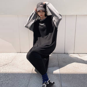 Tendenza <span class=keywords><strong>di</strong></span> alta qualità all'ingrosso autunno Casual lungo <span class=keywords><strong>felpa</strong></span> donna moda oversize <span class=keywords><strong>cotone</strong></span> Maxi <span class=keywords><strong>abiti</strong></span> con cappuccio - Product Image 6