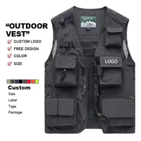 Chaleco de Trabajo Personalizado al por Mayor, de Secado Rápido, Práctico para Exteriores, Transpirable, con Múltiples Bolsillos para Pesca, con Logotipo ODM