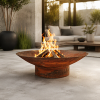 Brasero de 36 pouces en acier rouillé pour jardin et terrasse, idéal pour le chauffage extérieur