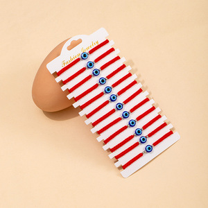 Pulsera Tejida de Poliéster con Diseño de Mariposa Bohemia y Siete Nudos, con Cuerdas Rojas de la Suerte y Ojo Azul, para Niños, Estilo Europa América - Product Image 5