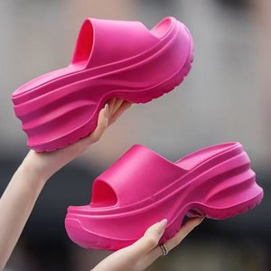 Women Platform <b>Slides</b> EVA Open Toe 8cm Height Increasing Summer Sandals for Adults - Product Image 2