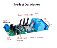 Alexa saklar cerdas Tuya rumah pintar 2CH Wifi DC7-32V saklar AC85-250V mengunci sendiri saling mengunci Remote RF433 modul relai