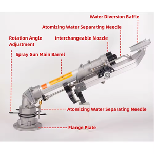 Pistola de Riego con Brazo Oscilante Turbo de 50 Flanges, Alcance de Rociado Largo, <span class=keywords><strong>Aspersor</strong></span> para Jardín, Campos Agrícolas, Riego Agrícola - Product Image 3
