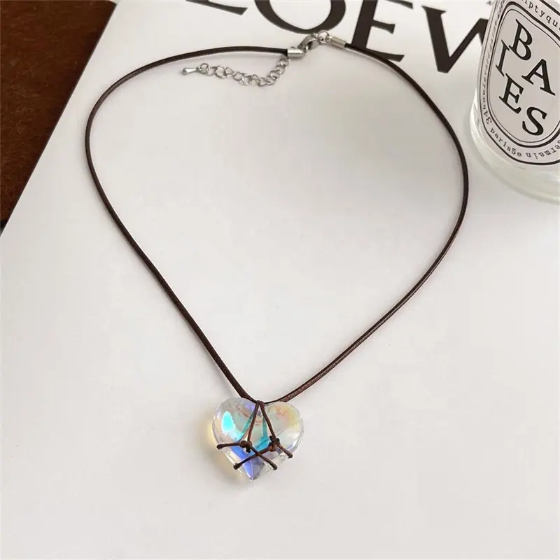 DL3312 2023 barbi series New Arrival Handmade Woven Laser Heart pendant necklace For Sweetie Girls