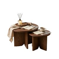 Mesa de Centro Redonda de Estilo Moderno de Mediados de Siglo, Mesa Baja Minimalista de Diseño 2026, Mesa Baja de Estilo Chino para el Hogar