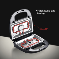 Andong plaques détachables gaufrier grill et sandwich grill maker 4 en 1 pour usage domestique