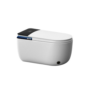 WC intelligent tout-en-un avec couvercle relevable entièrement automatique, bidet double fonction (position accroupie ou assise), en céramique, à poser au sol, avec siège chauffant et télécommande 80 - Product Image 1